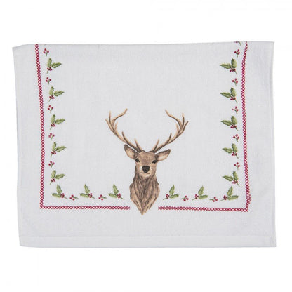 Gästehandtuch Gästehandtuch Landhausstil mit Hirschmotiv Winter - Clayre & Eef Shabby Chic und Landhaus Deko bei www.Stein-Alt.de