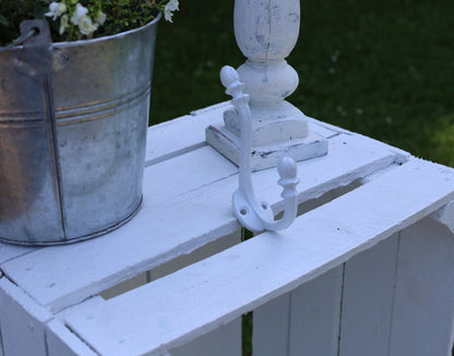 Wand-, Türgarderoben & Haken Garderobenhaken Weiß Eisen – Wandhaken Shabby Chic Landhausstil 8×12 cm Shabby Chic und Landhaus Deko bei www.Stein-Alt.de