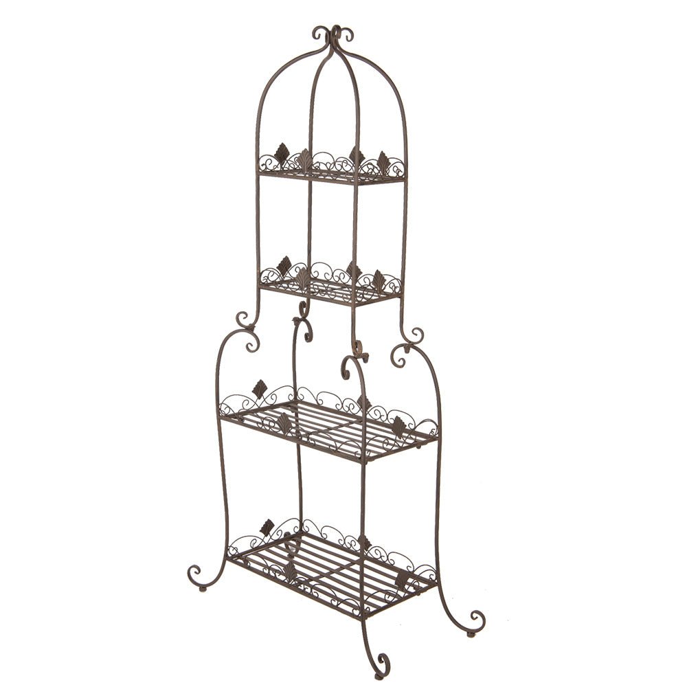 Garten-Regal Metall Braun 160 cm – Pflanzenständer Shabby Chic Landhaus {{ Shabby Chic und Landhaus Deko }} {{ www.Stein-Alt.de }}