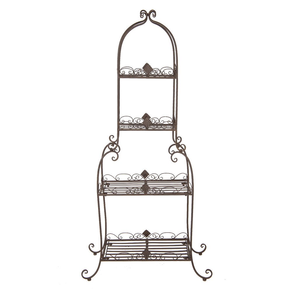 Garten-Regal Metall Braun 160 cm – Pflanzenständer Shabby Chic Landhaus {{ Shabby Chic und Landhaus Deko }} {{ www.Stein-Alt.de }}