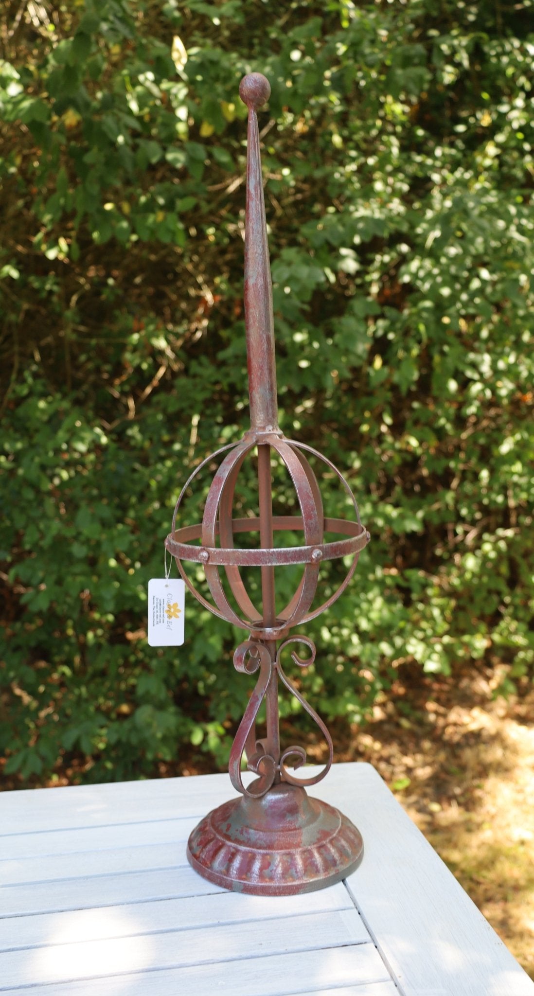 Gartendeko Obelisk Eisen Braun | Vintage Rankhilfe Shabby Chic ×16×61 cm {{ Shabby Chic und Landhaus Deko }} {{ www.Stein-Alt.de }}