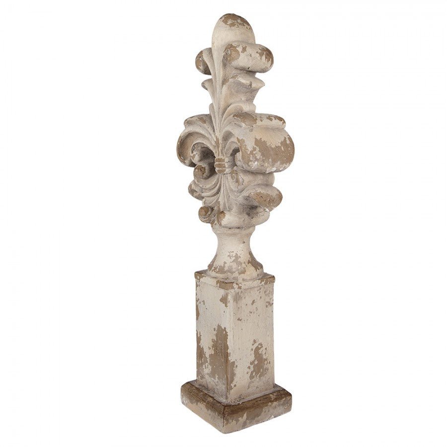Gartendekoration Stele Französische Lilie – Zarte Blüte | Magnesiumoxid {{ Shabby Chic und Landhaus Deko }} {{ www.Stein-Alt.de }}