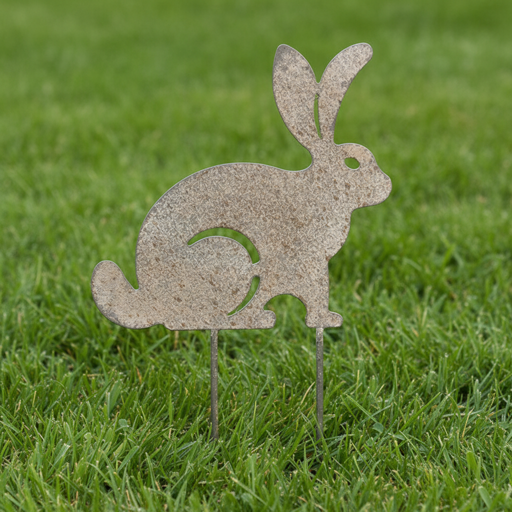 Gartenspieß Hase Grau Metall – Gartenstecker Landhaus Osterdeko in 2 Größen {{ Shabby Chic und Landhaus Deko }} {{ www.Stein-Alt.de The cosy Cottage }}