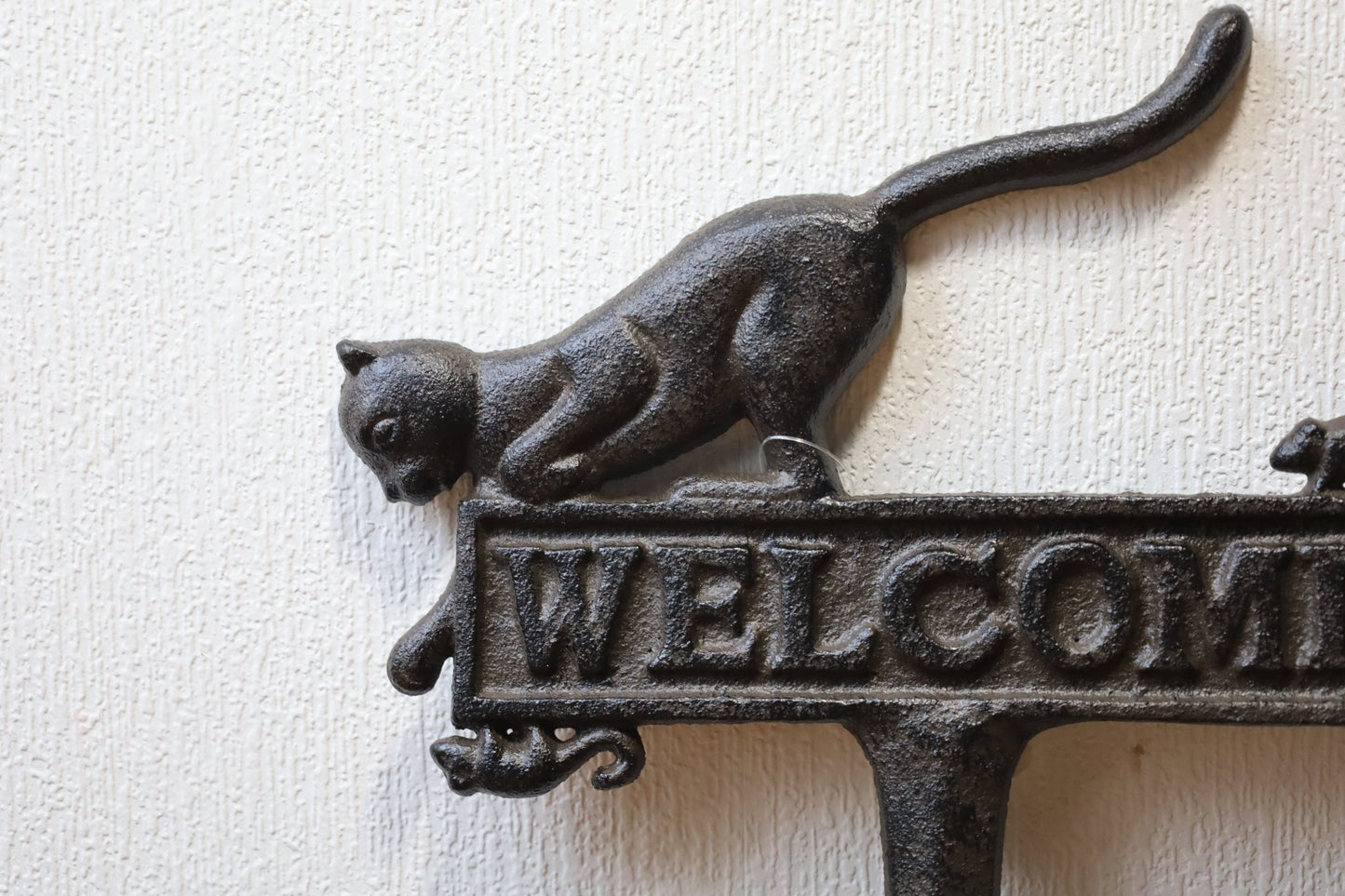 Gartenstecker Willkommen Katze & Maus - Gusseisen Gartendeko Landhaus {{ Shabby Chic und Landhaus Deko }} {{ www.Stein-Alt.de }}