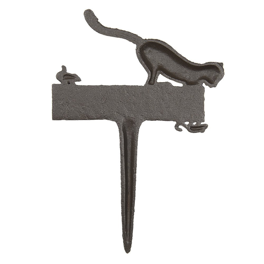 Gartenstecker Willkommen Katze & Maus - Gusseisen Gartendeko Landhaus {{ Shabby Chic und Landhaus Deko }} {{ www.Stein-Alt.de }}