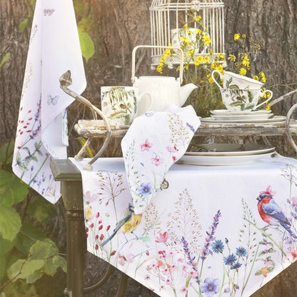 Geschirr Geschirr aus Porzellan, Pflanzen und Vogelmotiv in Grün-Weiß, Mix & Match Shabby Chic und Landhaus Deko bei www.Stein-Alt.de