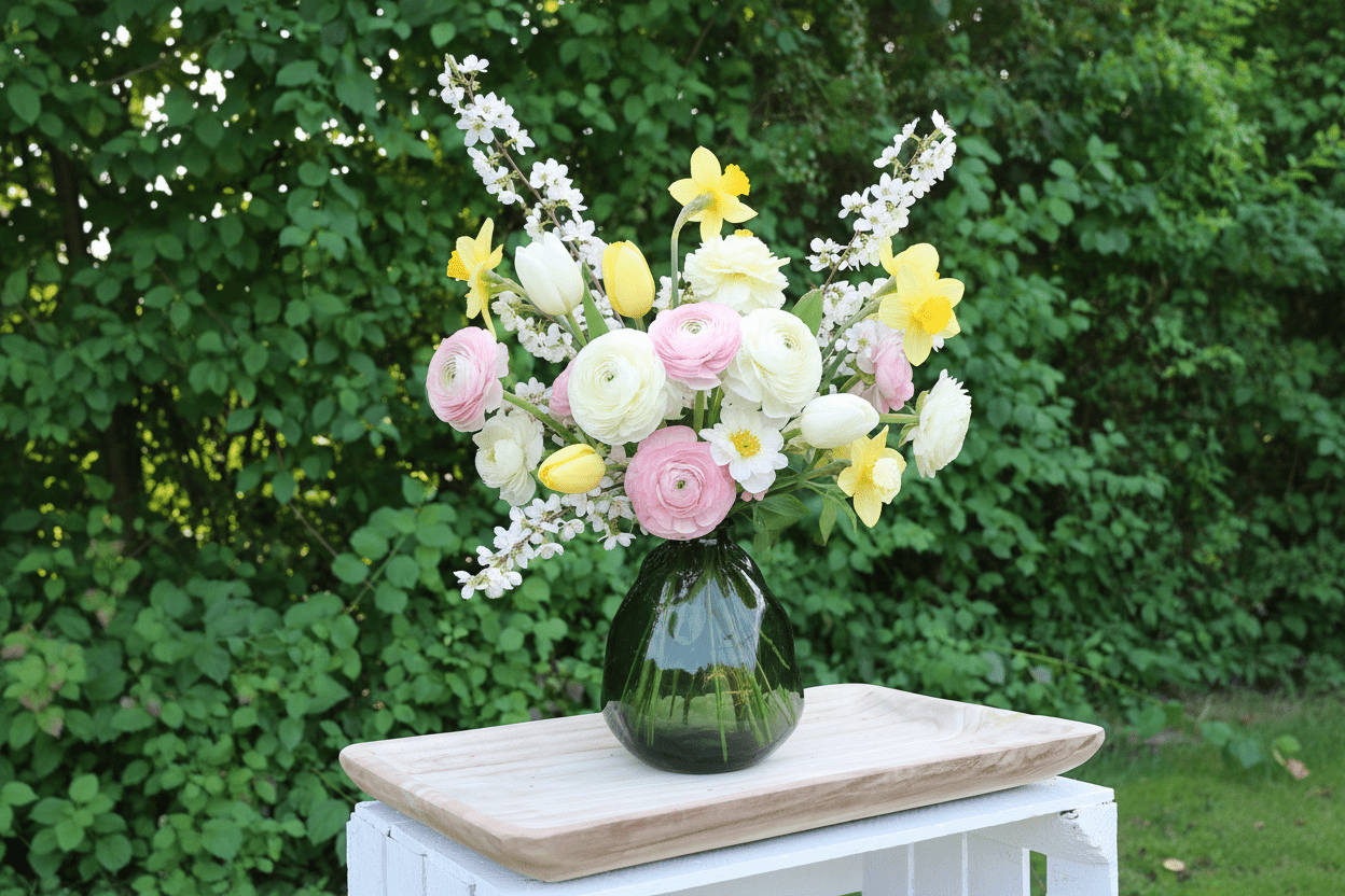 Glasvase Grün Recycelt 20cm - Organische Form Landhaus Boho Deko {{ Shabby Chic und Landhaus Deko }} {{ www.Stein-Alt.de }}