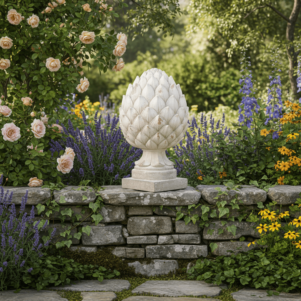 Großer Pinienzapfen Deko Magnesiumoxid – Gartendekoration Landhausstil
