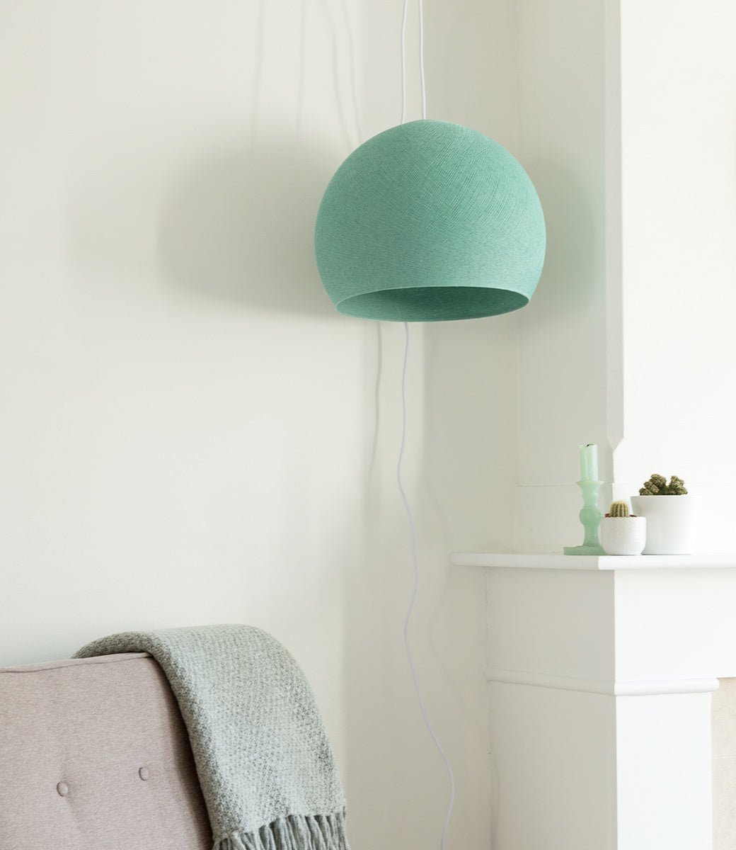 Hängeleuchte Blau-Grün Ø 31 cm | Cottonball Pendelleuchte – Cotton Ball Lights {{ Shabby Chic und Landhaus Deko }} {{ www.Stein-Alt.de }}