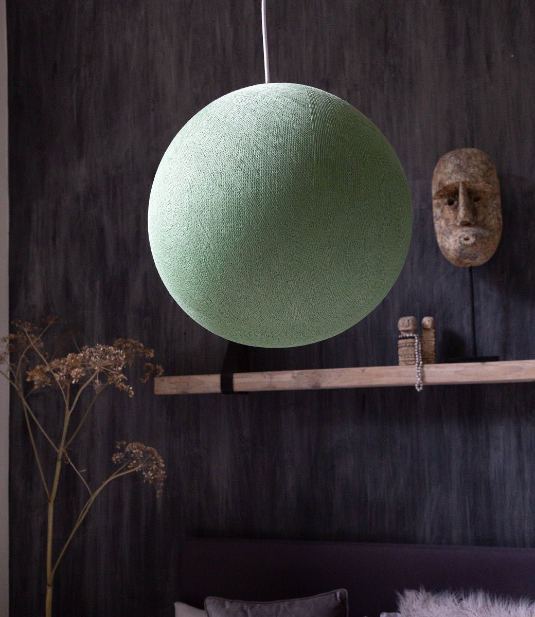 Hängeleuchte Grün Ø 31 cm | Cottonball Deckenleuchte – Cotton Ball Lights {{ Shabby Chic und Landhaus Deko }} {{ www.Stein-Alt.de }}