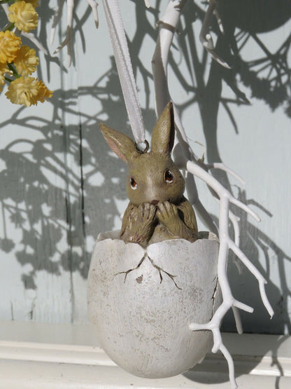 Deko Anhänger Häschen-Anhänger Ostern Braun 3er Set – Osterdeko Landhausstil Shabby Chic und Landhaus Deko bei www.Stein-Alt.de