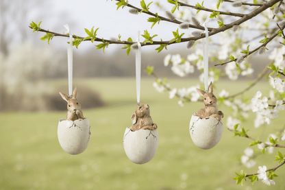 Deko Anhänger Häschen-Anhänger Ostern Braun 3er Set – Osterdeko Landhausstil Shabby Chic und Landhaus Deko bei www.Stein-Alt.de