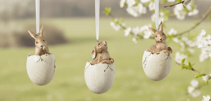 Deko Anhänger Häschen-Anhänger Ostern Braun 3er Set – Osterdeko Landhausstil Shabby Chic und Landhaus Deko bei www.Stein-Alt.de