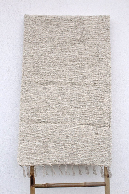 Handgeknüpfter Baumwollteppich Wollweiß - Landhausstil Teppich 100% Baumwolle {{ Shabby Chic und Landhaus Deko }} {{ www.Stein-Alt.de }}