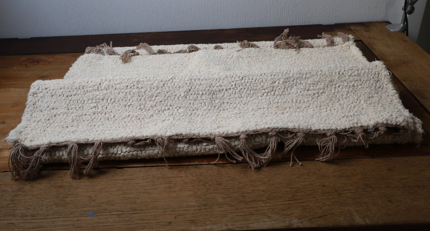 Handgeknüpfter Baumwollteppich Wollweiß - Landhausstil Teppich 100% Baumwolle {{ Shabby Chic und Landhaus Deko }} {{ www.Stein-Alt.de }}