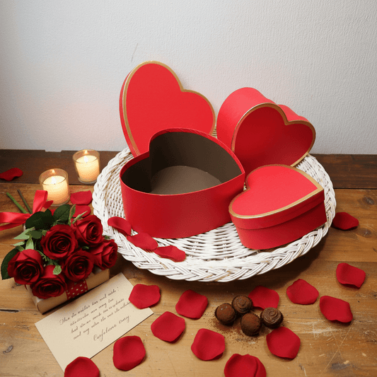 Herzgeschenkbox 3er Set Rot - Romantische Aufbewahrungsbox Karton | Clayre & Eef {{ Shabby Chic und Landhaus Deko }} {{ www.Stein-Alt.de }}