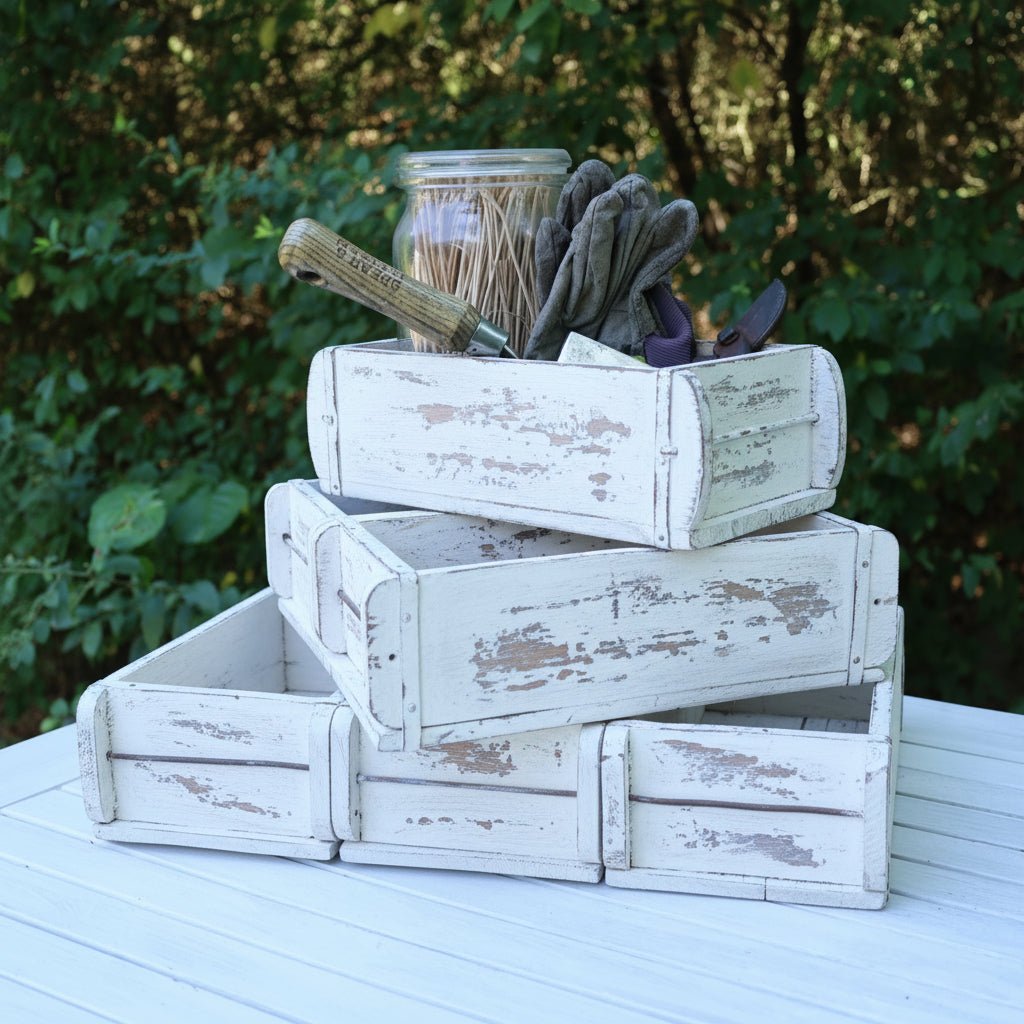 Ziegelform Alte Ziegelform aus Altholz in Weiß - Original Backsteinform 30x15x10 cm Shabby Chic und Landhaus Deko bei www.Stein-Alt.de