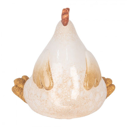Deko Figur Huhn aus Keramik / Dekofigur in Beige 18 cm – Landhausstil Osterdeko Shabby Chic und Landhaus Deko bei www.Stein-Alt.de