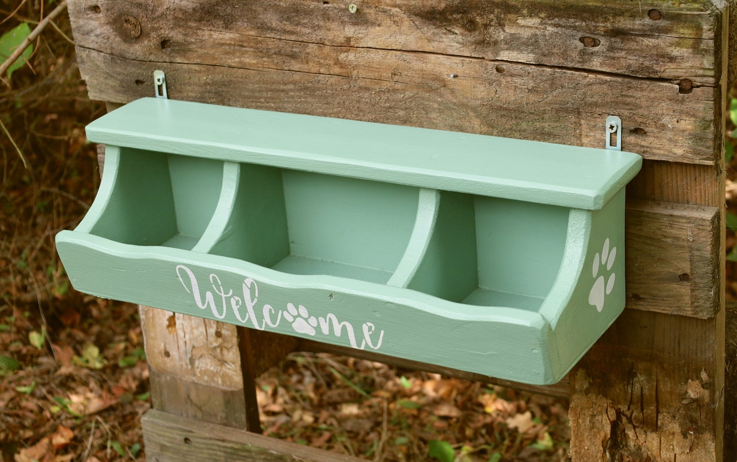 Hundegarderobe Mintgrün Massivholz - Wandhaken Flur Landhausstil {{ Shabby Chic und Landhaus Deko }} {{ www.Stein-Alt.de }}