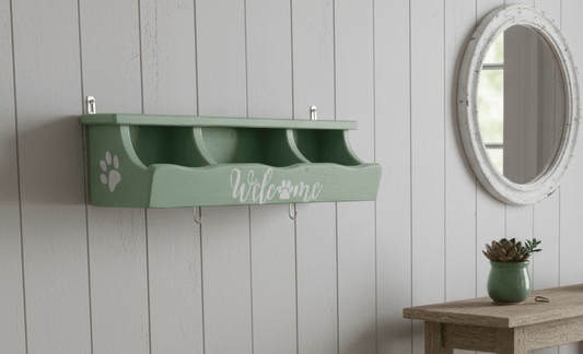 Hundegarderobe Mintgrün Massivholz - Wandhaken Flur Landhausstil {{ Shabby Chic und Landhaus Deko }} {{ www.Stein-Alt.de }}