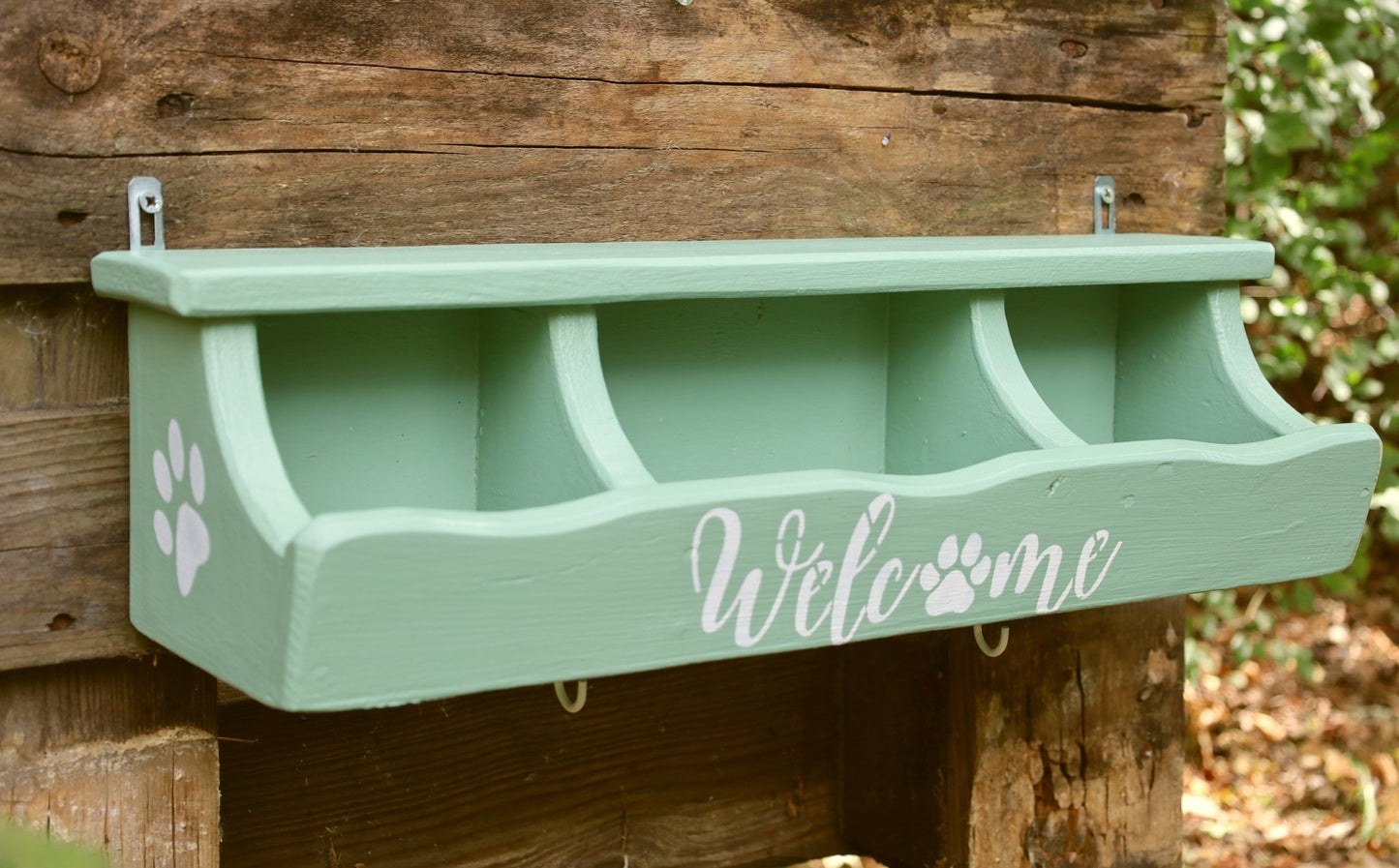 Hundegarderobe Mintgrün Massivholz - Wandhaken Flur Landhausstil {{ Shabby Chic und Landhaus Deko }} {{ www.Stein-Alt.de }}