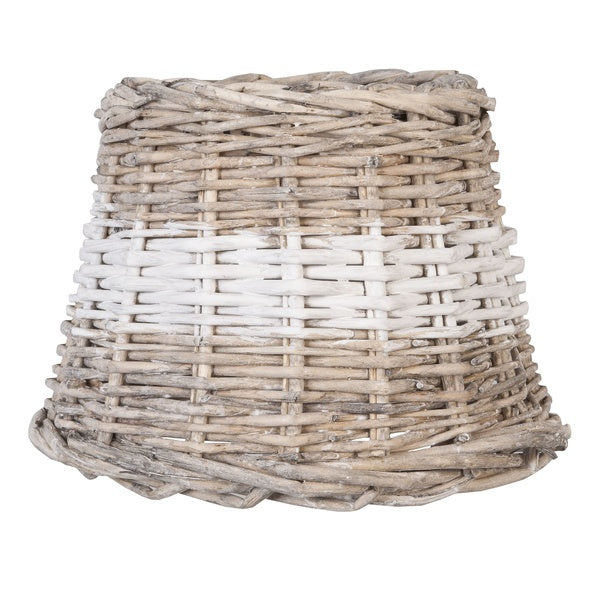 Lampenschirm Rattan Braun Weiß - Landhausstil & Maritim - Verschiedene Größen
