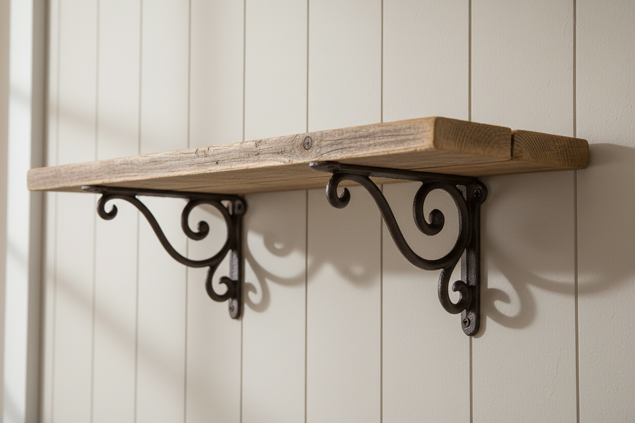 Regalkonsole Eisen Landhausstil - Dekorative Wandhalterung für Regale & Blumenampeln {{ Shabby Chic und Landhaus Deko }} {{ www.Stein-Alt.de The cosy Cottage }}