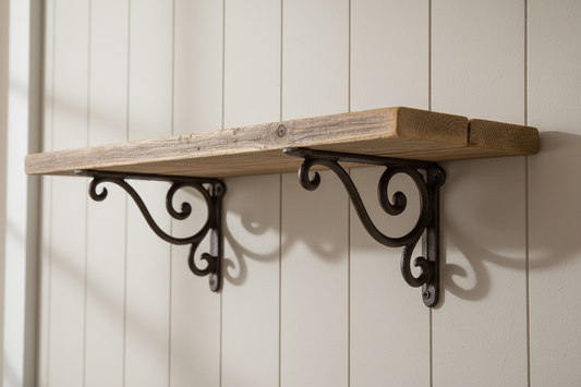 Regalkonsole Eisen Landhausstil - Dekorative Wandhalterung für Regale & Blumenampeln {{ Shabby Chic und Landhaus Deko }} {{ www.Stein-Alt.de The cosy Cottage }}