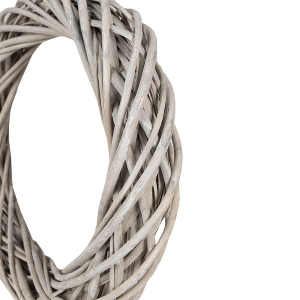 Rattankranz Natur Grau-Weiß - Adventskranz Rohling aus Holz Ø 20-50 cm