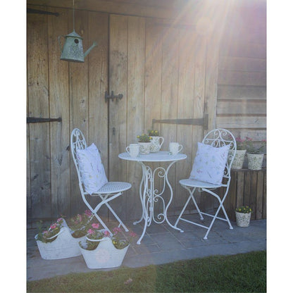 Blumentöpfe & Vasen Keramik Blumentopf Grün-Beige mit Rankenmotiv - Clayre & Eef Shabby Chic und Landhaus Deko bei www.Stein-Alt.de