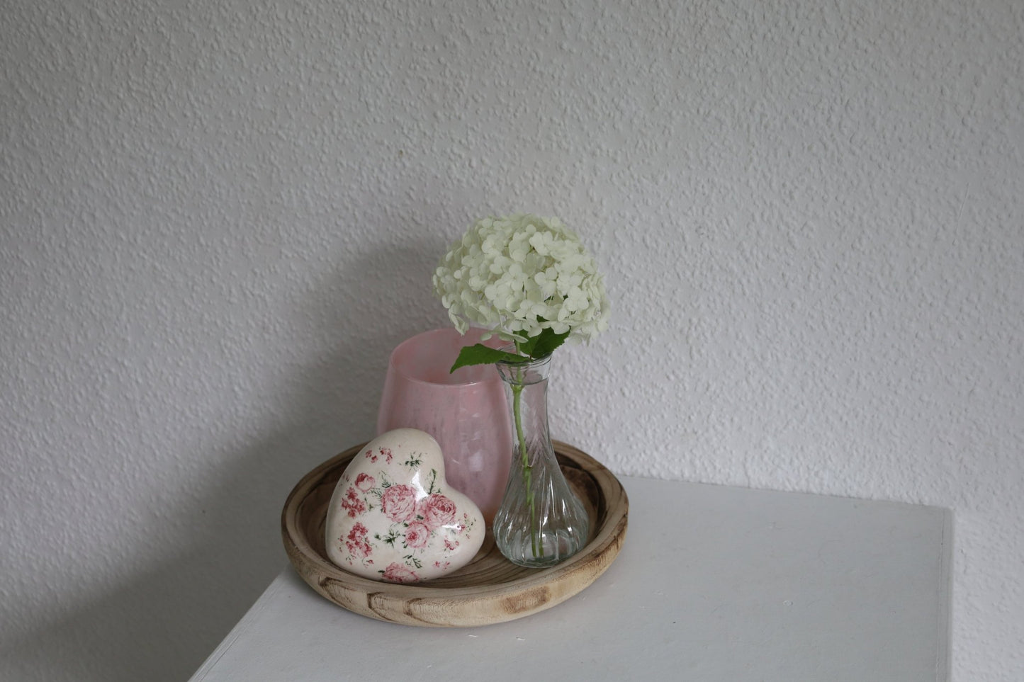 Keramik Herz Vintage Rosen Rosa - Clayre & Eef Deko Landhaus {{ Shabby Chic und Landhaus Deko }} {{ www.Stein-Alt.de }}