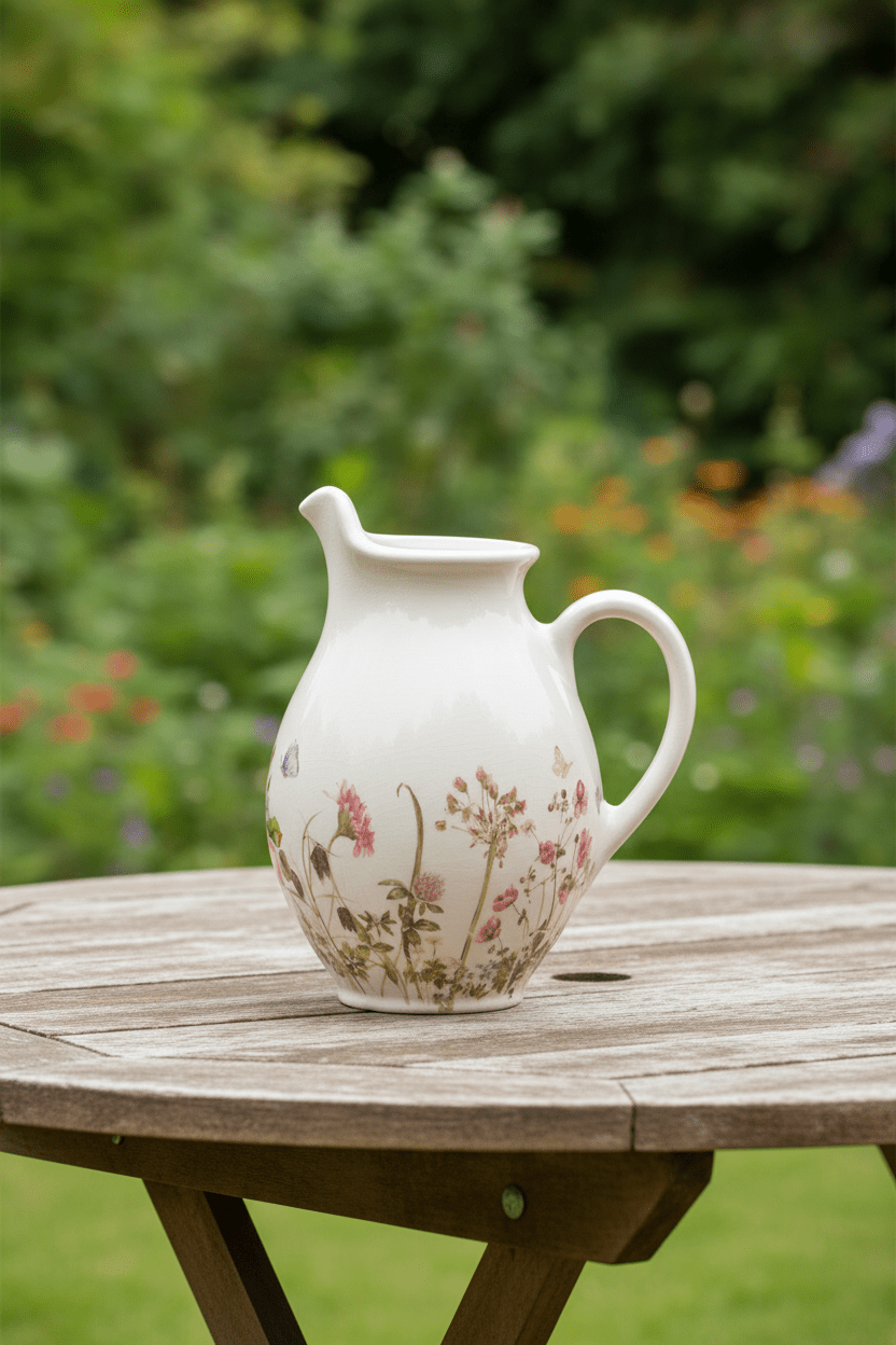 Keramik-Krug mit Wiesenblumen-Motiv – Beige-Rosa | Clayre & Eef Landhausstil {{ Shabby Chic und Landhaus Deko }} {{ www.Stein-Alt.de }}