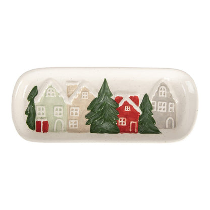 Servierschale Keramik-Schale Winter-Landschaft - Weihnachtsdeko Landhausstil Shabby Chic und Landhaus Deko bei www.Stein-Alt.de