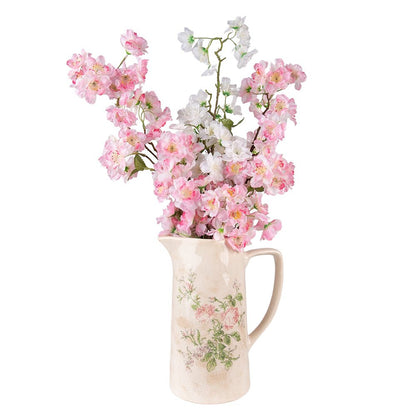 Krug / Vase Keramikkrug Rosen Beige - Romantische Deko Vase Landhausstil Shabby Chic Shabby Chic und Landhaus Deko bei www.Stein-Alt.de