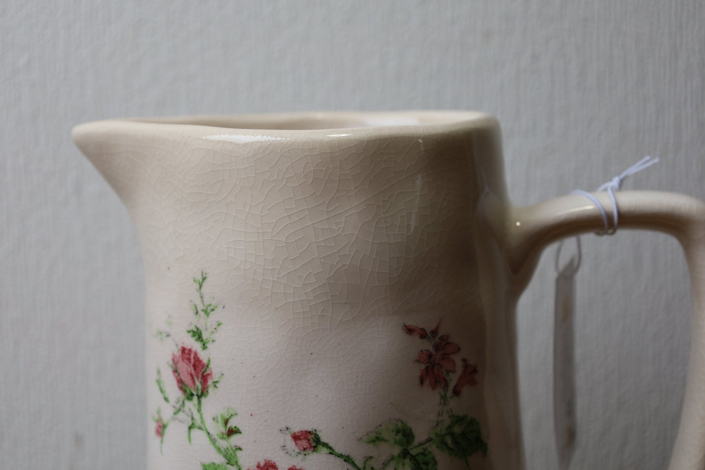 Keramikkrug Rosen Beige - Romantische Deko Vase Landhausstil Shabby Chic {{ Shabby Chic und Landhaus Deko }} {{ www.Stein-Alt.de }}