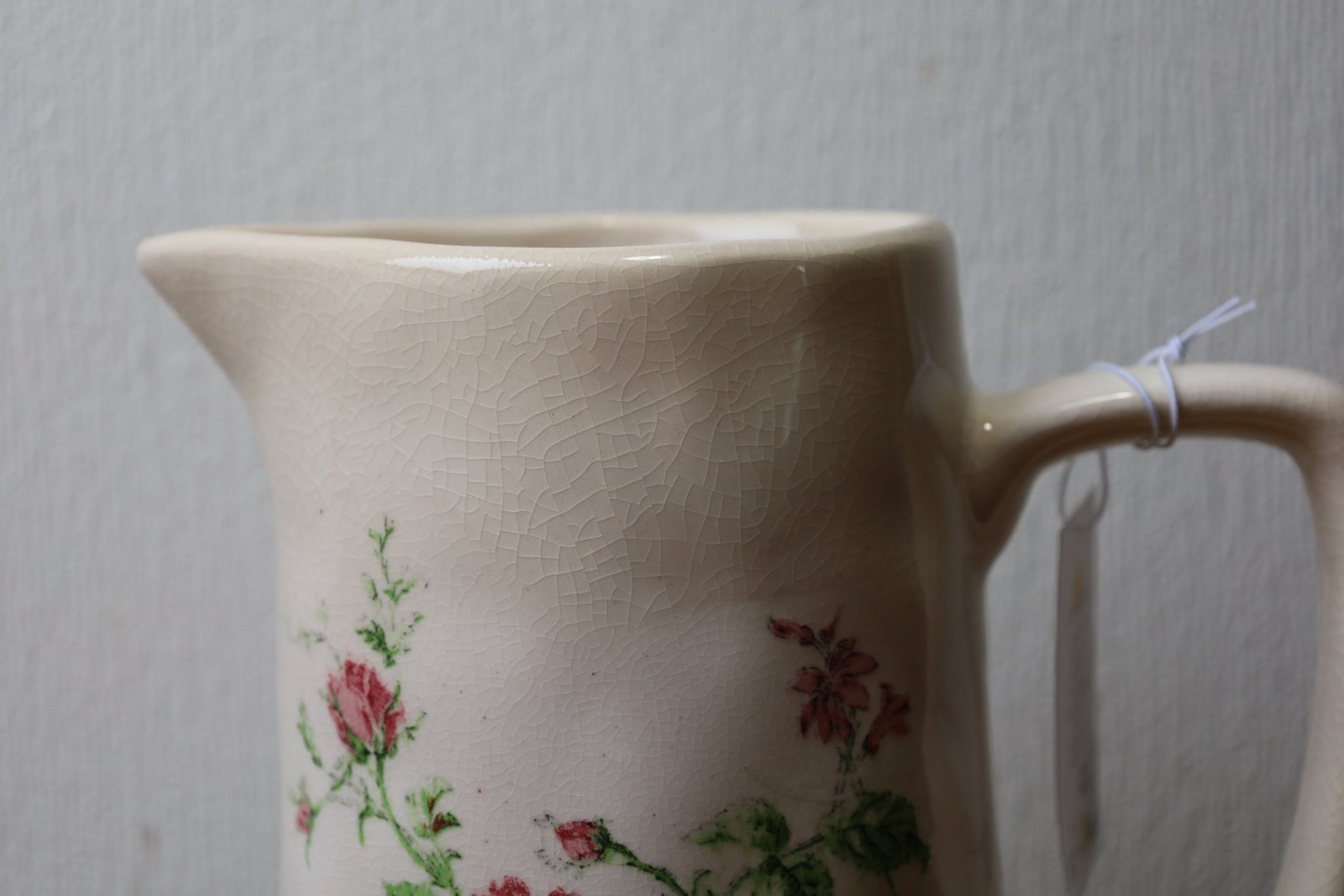Keramikkrug Rosen Beige - Romantische Deko Vase Landhausstil Shabby Chic {{ Shabby Chic und Landhaus Deko }} {{ www.Stein-Alt.de }}
