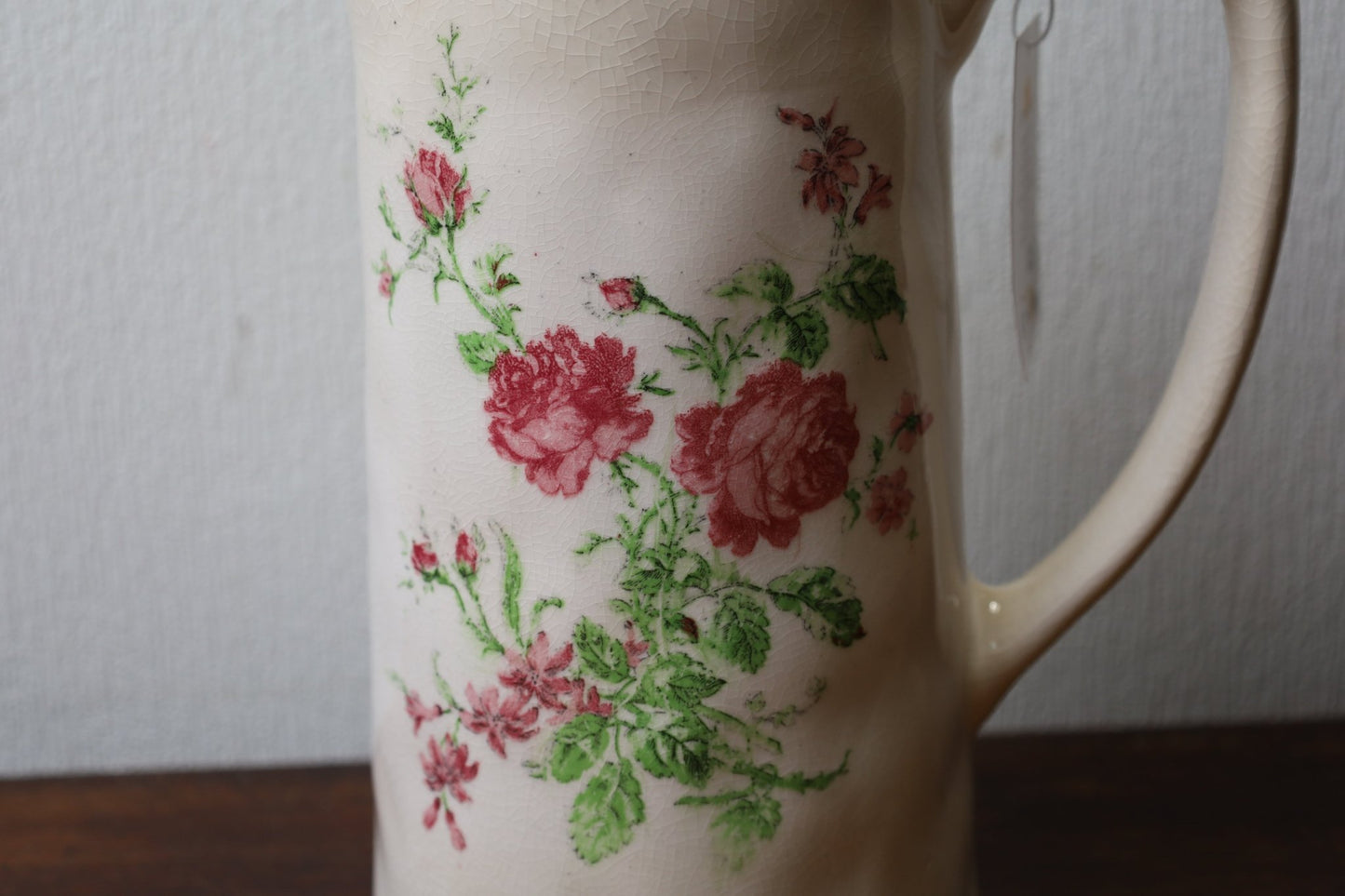 Keramikkrug Rosen Beige - Romantische Deko Vase Landhausstil Shabby Chic {{ Shabby Chic und Landhaus Deko }} {{ www.Stein-Alt.de }}