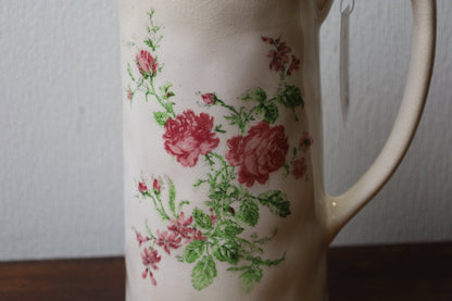 Krug / Vase Keramikkrug Rosen Beige - Romantische Deko Vase Landhausstil Shabby Chic Shabby Chic und Landhaus Deko bei www.Stein-Alt.de