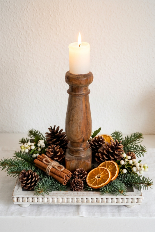 Kerzenständer Kerzenständer Shabby Chic aus Altholz Braun 30–32 cm Shabby-Chic und Landhaus-Deko bei www.Stein-Alt.de
