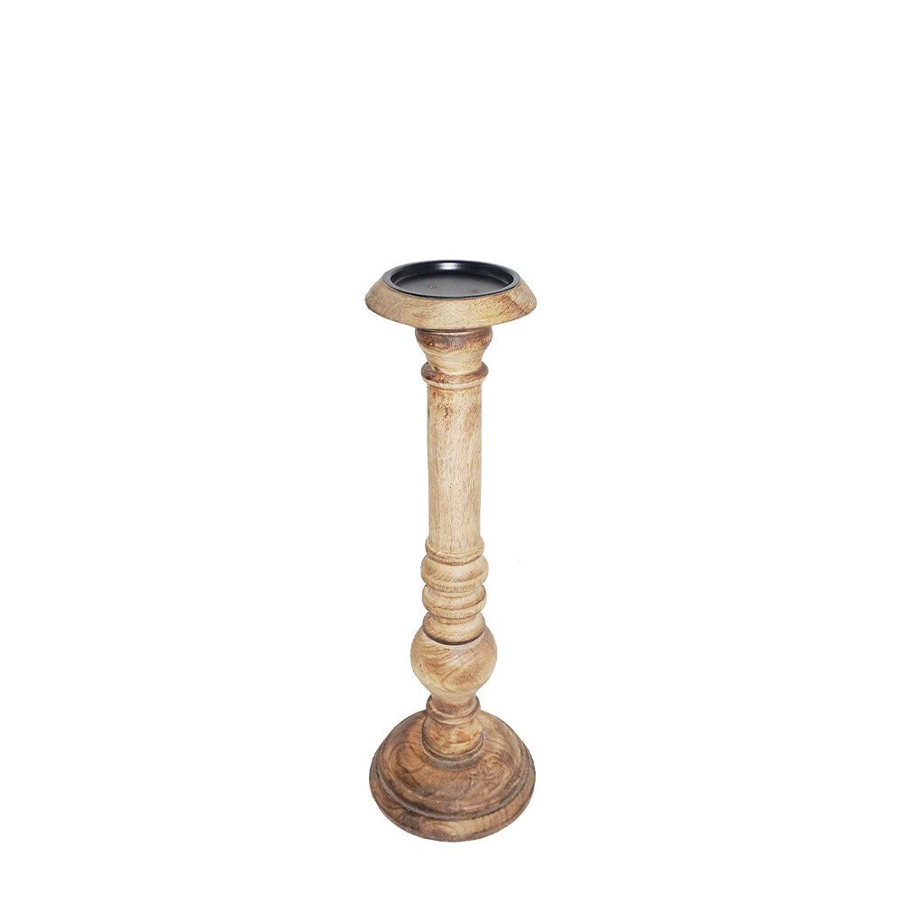 Kerzenständer Mangoholz Braun - Kerzenhalter für Stumpenkerzen im Landhausstil {{ Shabby Chic und Landhaus Deko }} {{ www.Stein-Alt.de }}