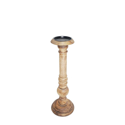 Kerzenständer Kerzenständer Mangoholz Braun – Kerzenhalter für Stumpenkerzen im Landhausstil Shabby Chic und Landhaus Deko bei www.Stein-Alt.de