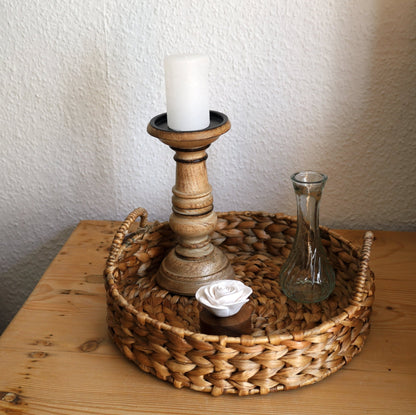 Kerzenständer Kerzenständer Mangoholz Braun – Kerzenhalter für Stumpenkerzen im Landhausstil Shabby Chic und Landhaus Deko bei www.Stein-Alt.de