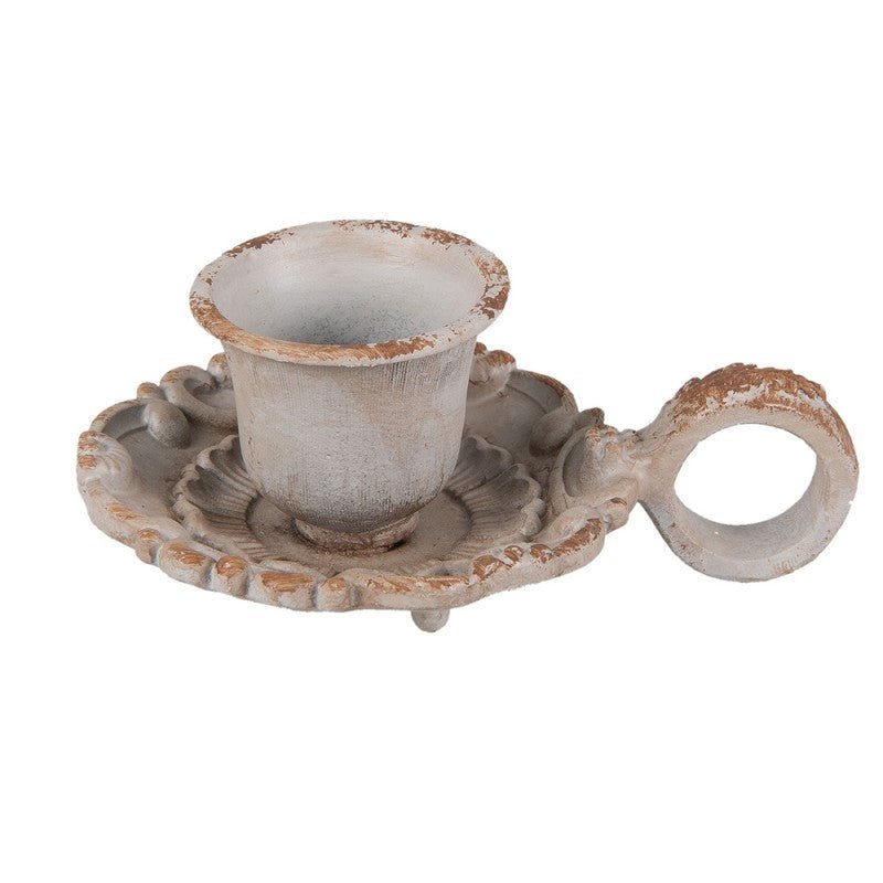 Kerzenständer Shabby Chic – Romantischer Kerzenhalter im Vintage Landhausstil {{ Shabby Chic und Landhaus Deko }} {{ www.Stein-Alt.de }}