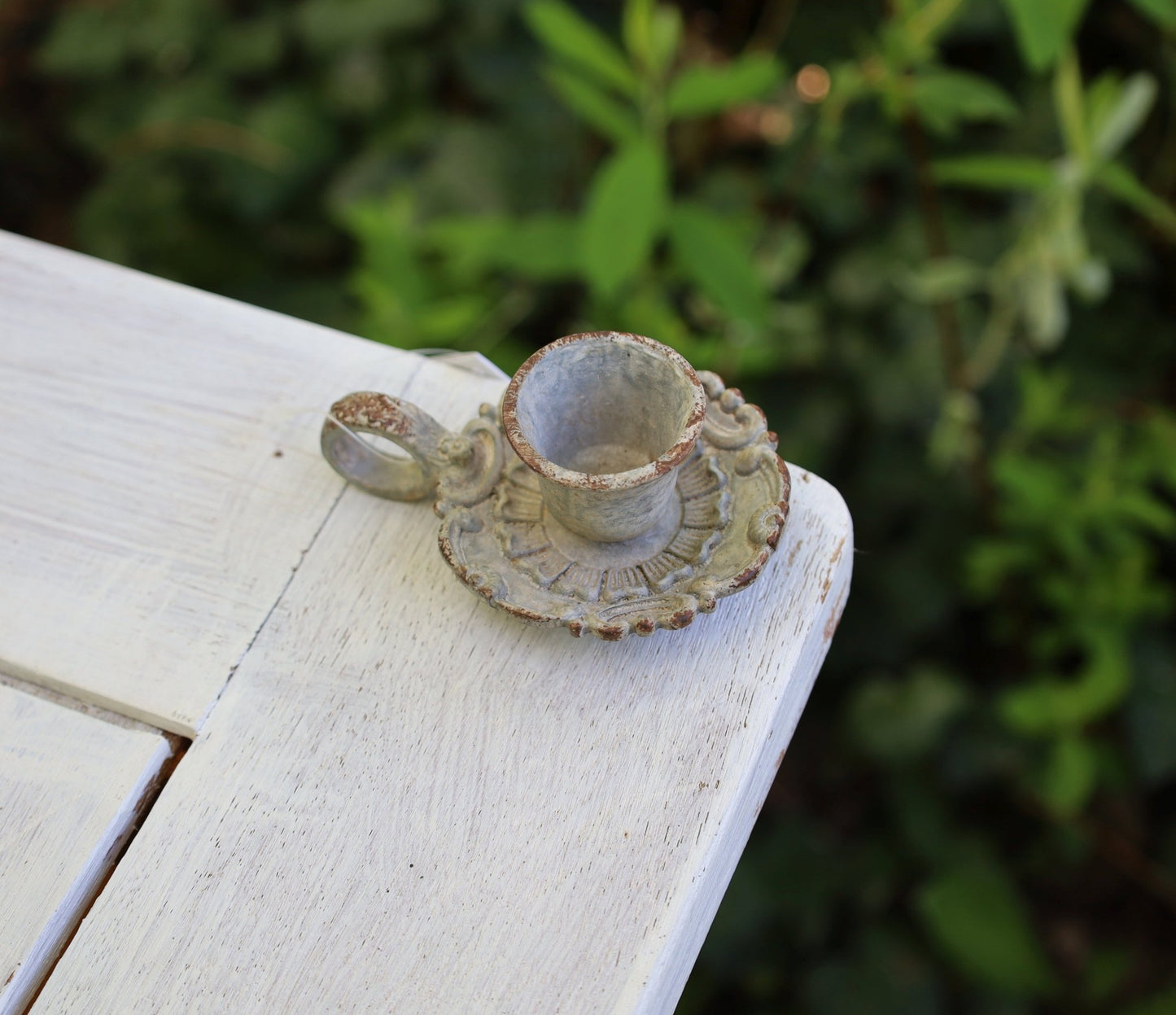 Kerzenständer Shabby Chic – Romantischer Kerzenhalter im Vintage Landhausstil {{ Shabby Chic und Landhaus Deko }} {{ www.Stein-Alt.de }}