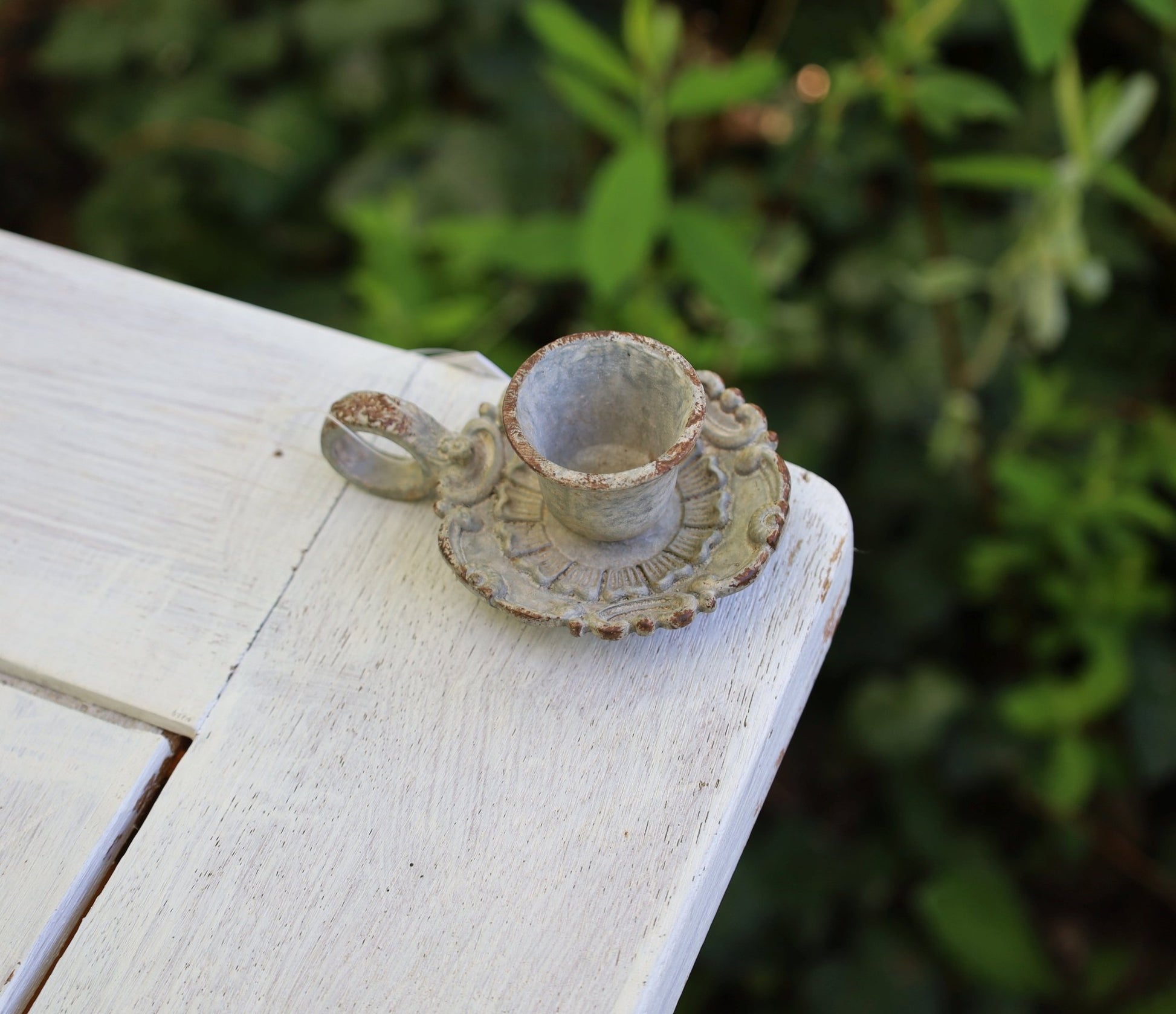 Kerzenständer Shabby Chic – Romantischer Kerzenhalter im Vintage Landhausstil {{ Shabby Chic und Landhaus Deko }} {{ www.Stein-Alt.de }}