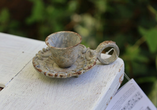 Kerzenständer Shabby Chic – Romantischer Kerzenhalter im Vintage Landhausstil {{ Shabby Chic und Landhaus Deko }} {{ www.Stein-Alt.de }}