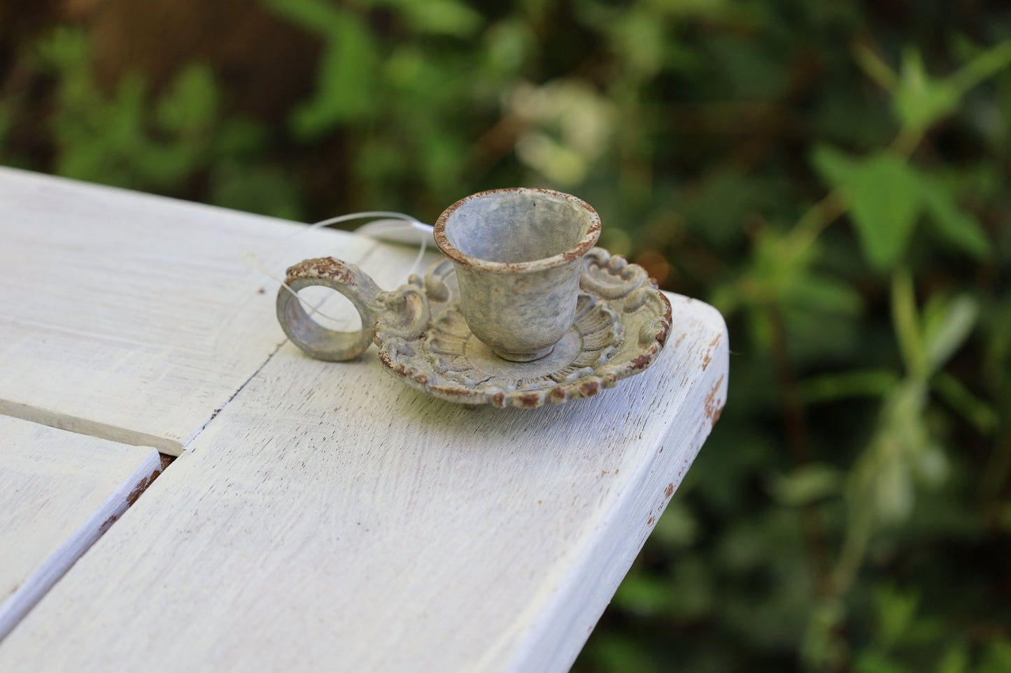Kerzenständer Shabby Chic – Romantischer Kerzenhalter im Vintage Landhausstil {{ Shabby Chic und Landhaus Deko }} {{ www.Stein-Alt.de }}
