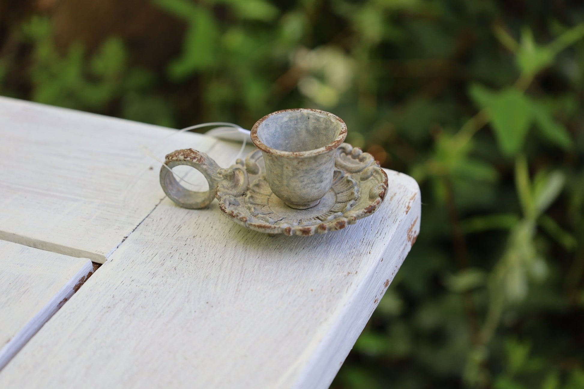 Kerzenständer Shabby Chic – Romantischer Kerzenhalter im Vintage Landhausstil {{ Shabby Chic und Landhaus Deko }} {{ www.Stein-Alt.de }}