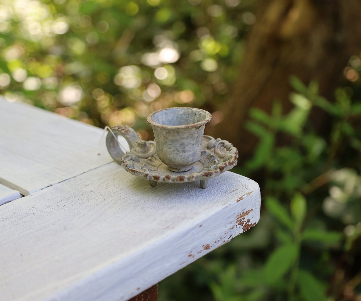 Kerzenständer Shabby Chic – Romantischer Kerzenhalter im Vintage Landhausstil {{ Shabby Chic und Landhaus Deko }} {{ www.Stein-Alt.de }}