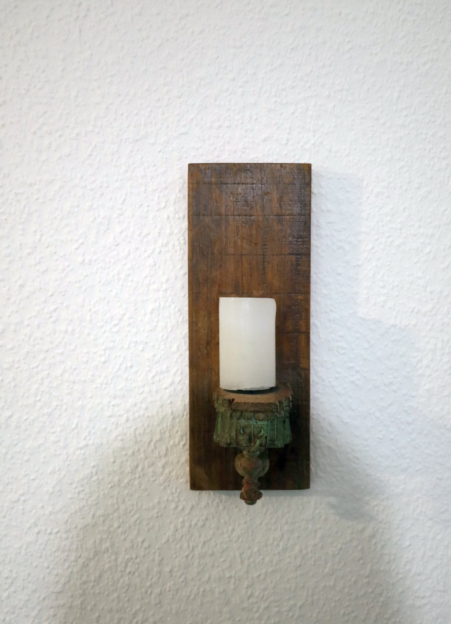 Kerzenständer Wand Altholz - Einzigartiger Kerzenhalter im Landhausstil {{ Shabby Chic und Landhaus Deko }} {{ www.Stein-Alt.de }}